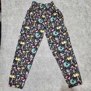 Super Massive Womens XS Multicolor Geometric Print 80s‎ Style Casual Pants